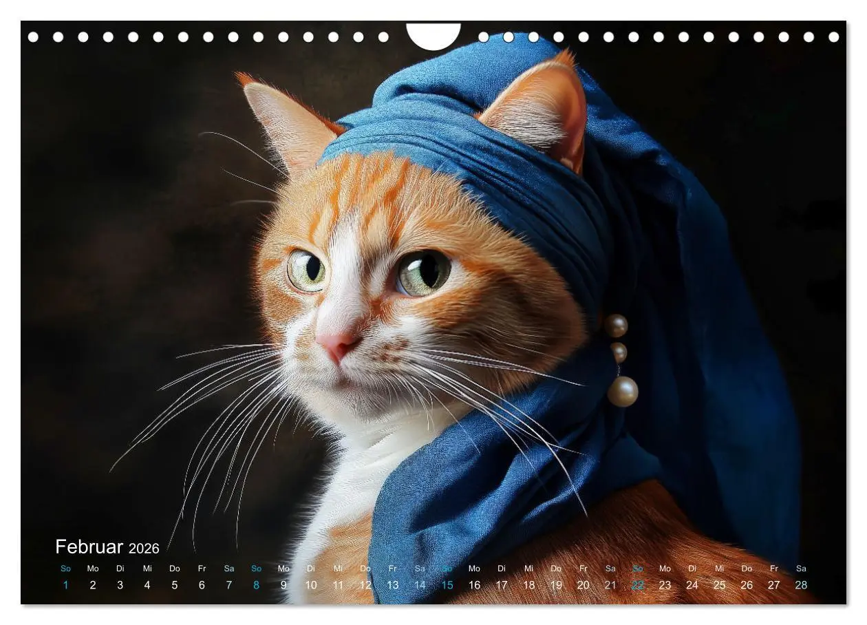Bild: 9783457317563 | Katzenkunstwerke (Wandkalender 2026 DIN A4 quer), CALVENDO...