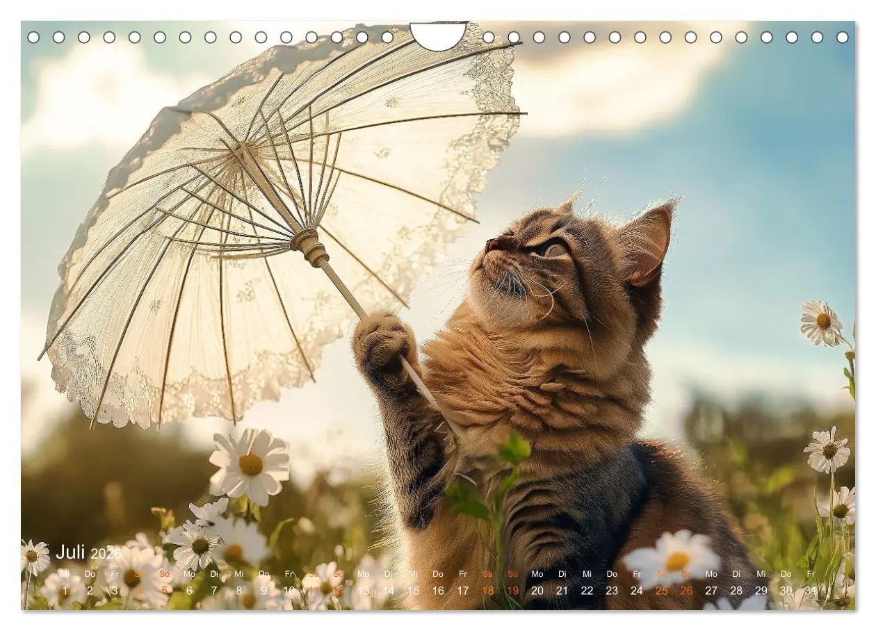 Bild: 9783457317563 | Katzenkunstwerke (Wandkalender 2026 DIN A4 quer), CALVENDO...