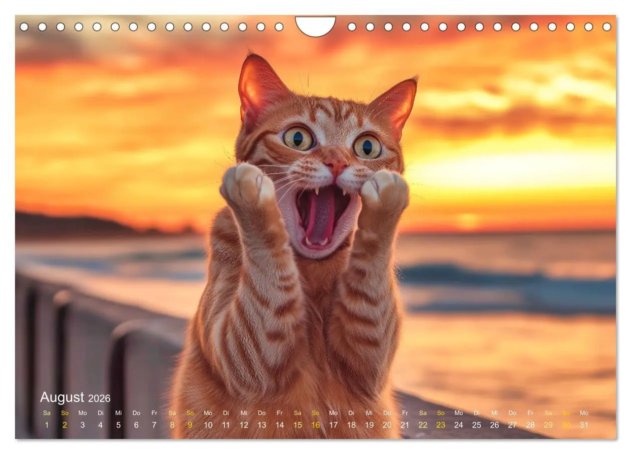 Bild: 9783457317563 | Katzenkunstwerke (Wandkalender 2026 DIN A4 quer), CALVENDO...