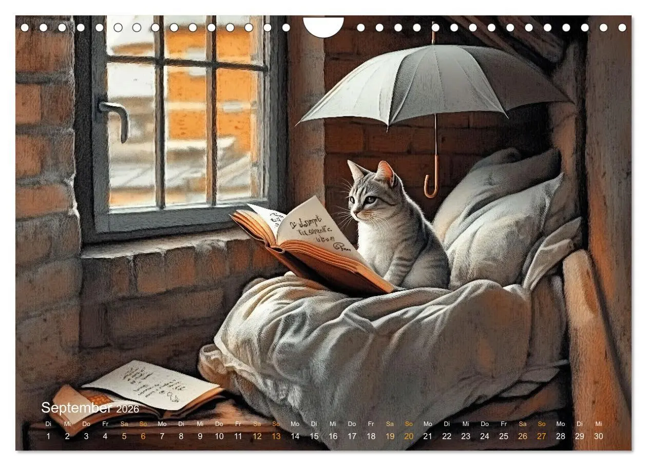 Bild: 9783457317563 | Katzenkunstwerke (Wandkalender 2026 DIN A4 quer), CALVENDO...