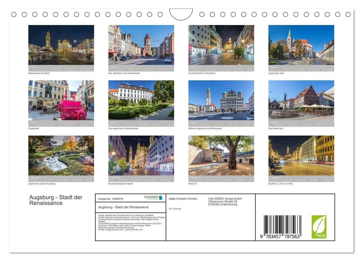 Bild: 9783457797563 | Augsburg - Stadt der Renaissance (Wandkalender 2026 DIN A4 quer),...