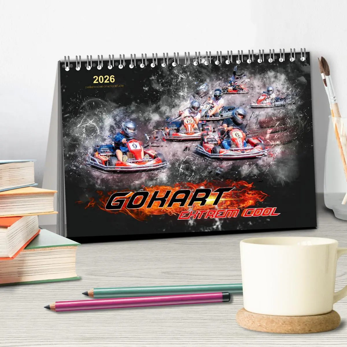Bild: 9783457867563 | GoKart - extrem cool (Tischkalender 2026 DIN A5 quer), CALVENDO...