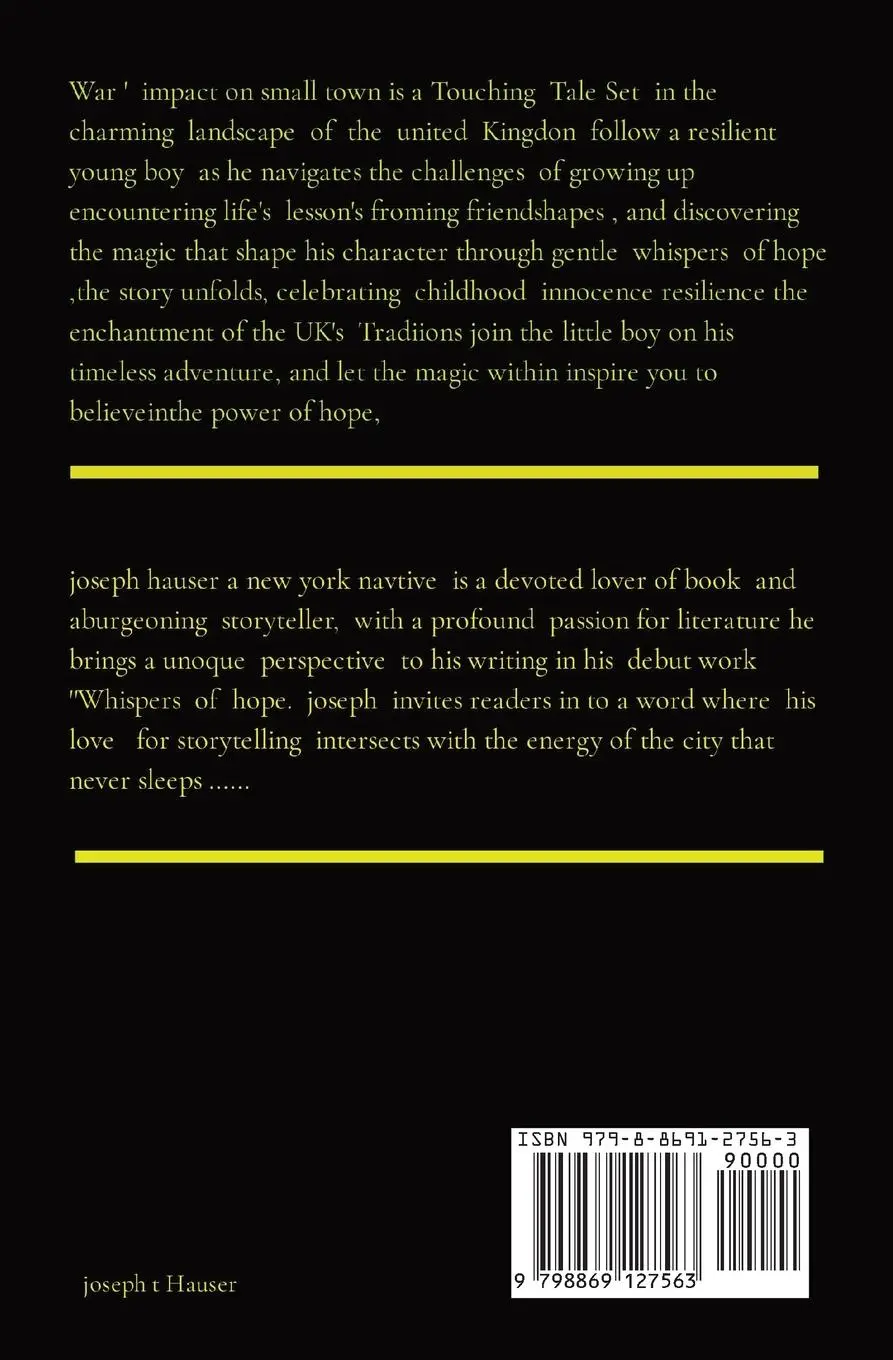 Rückseite: 9798869127563 | Journeys of Willow Brook" | Joseph T Hauser | Taschenbuch | Englisch