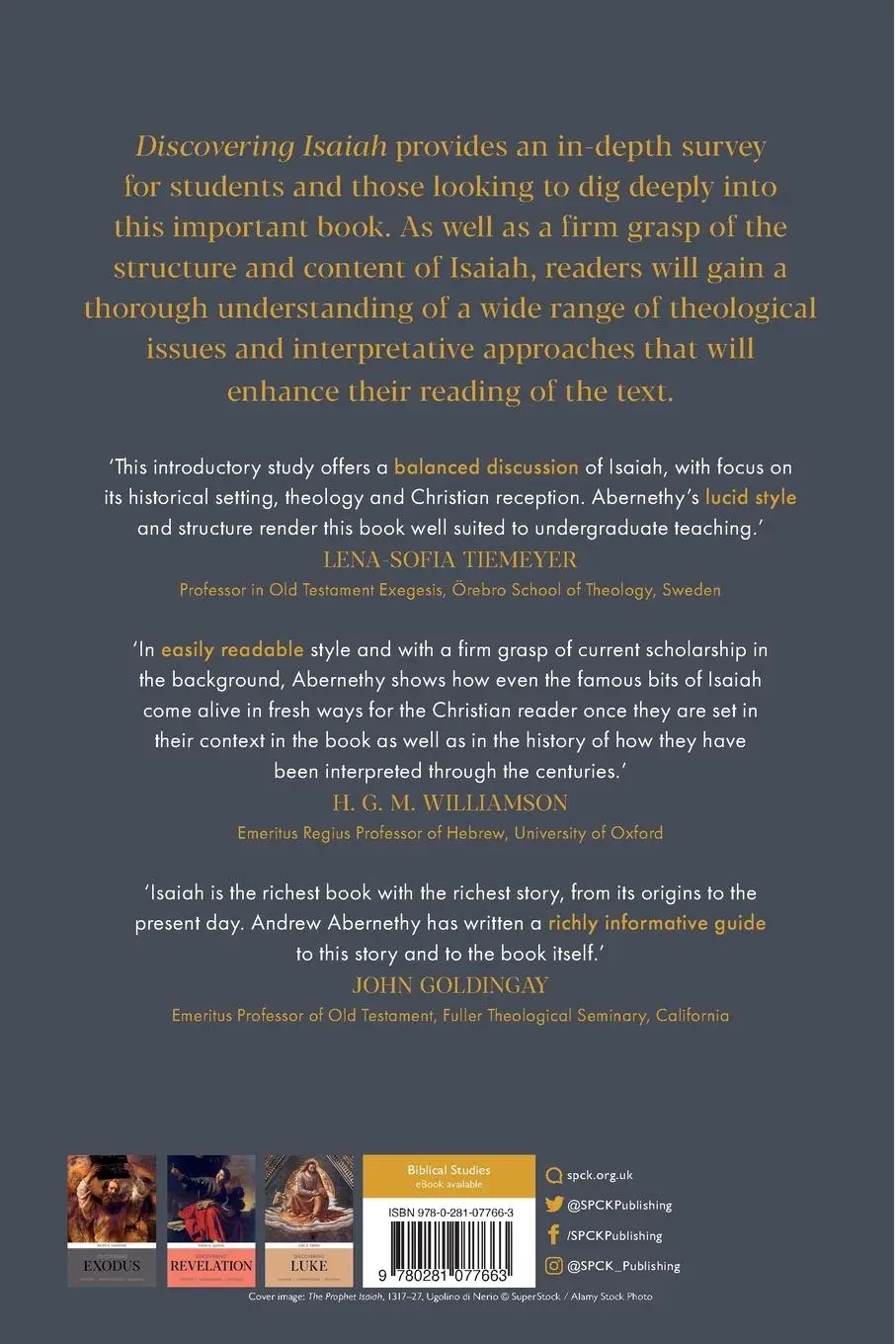 Rückseite: 9780281077663 | Discovering Isaiah | Content, interpretation, reception | Abernathy