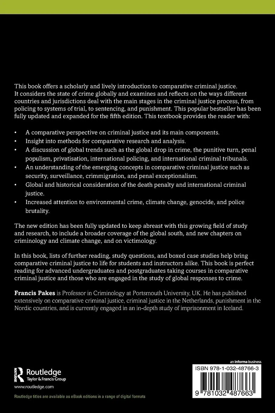 Rückseite: 9781032487663 | Comparative Criminal Justice | Francis Pakes | Taschenbuch | Englisch