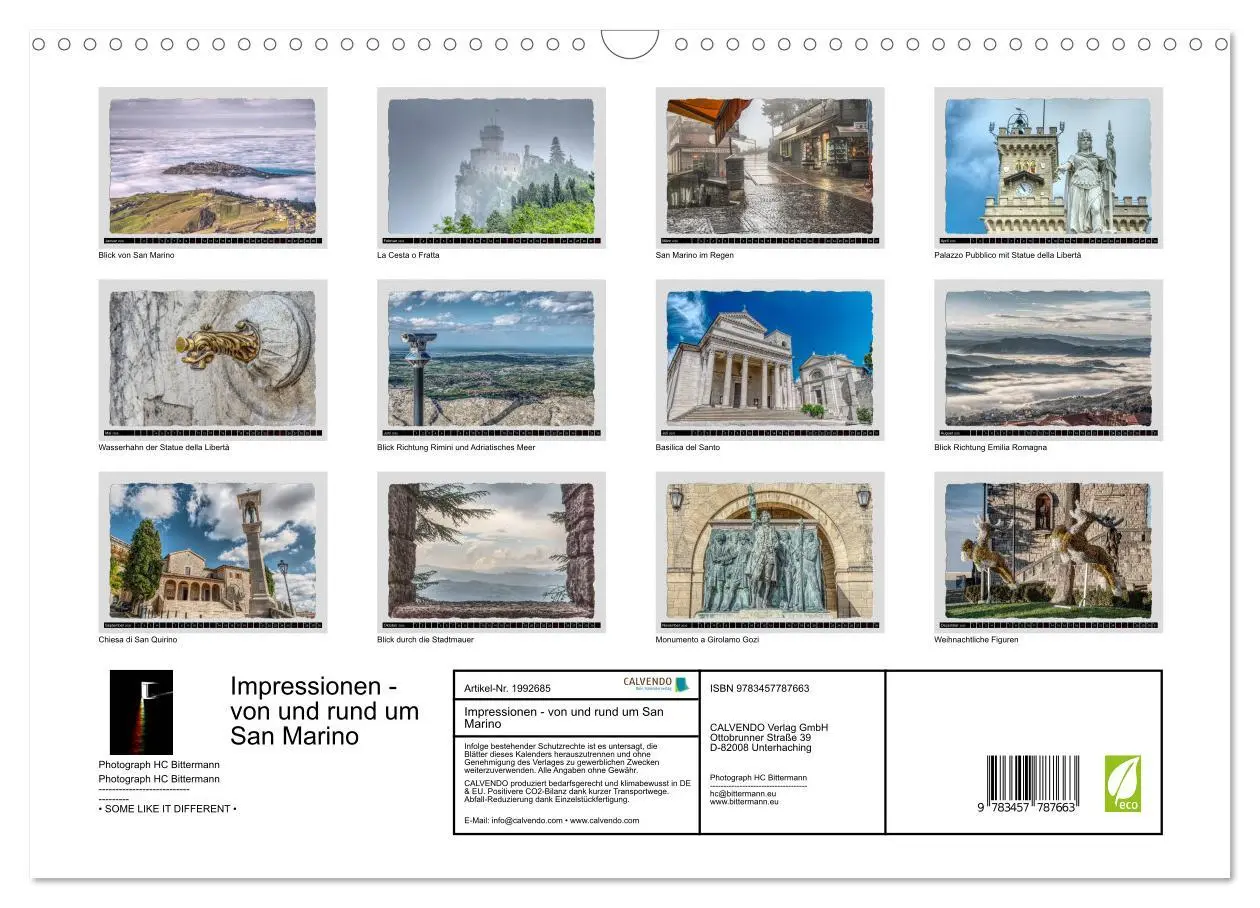 Bild: 9783457787663 | Impressionen - von und rund um San Marino (Wandkalender 2026 DIN A3...