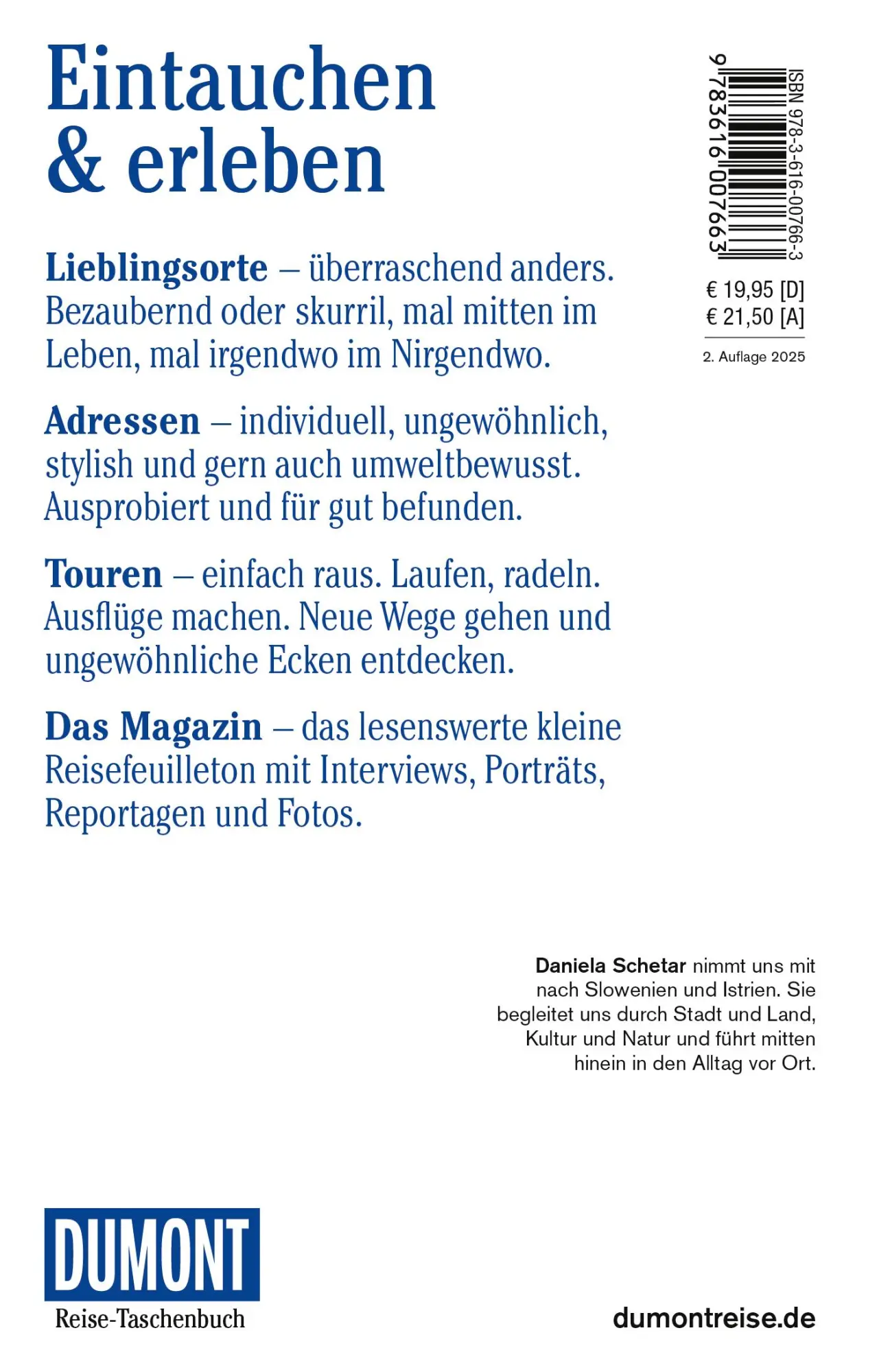Rückseite: 9783616007663 | DUMONT Reise-Taschenbuch Reiseführer Slowenien &amp; Istrien | Schetar