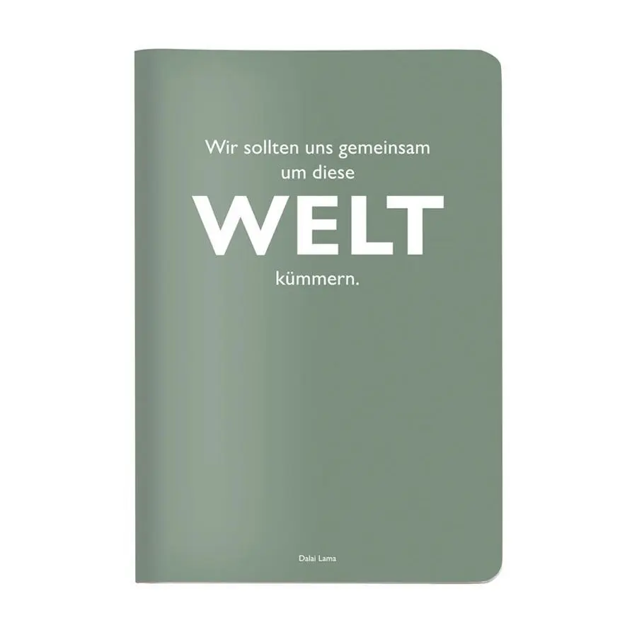 Heft A5 kariert, "Wir sollten uns gemeinsam um diese Welt kümmern." (Dalai Lama)
