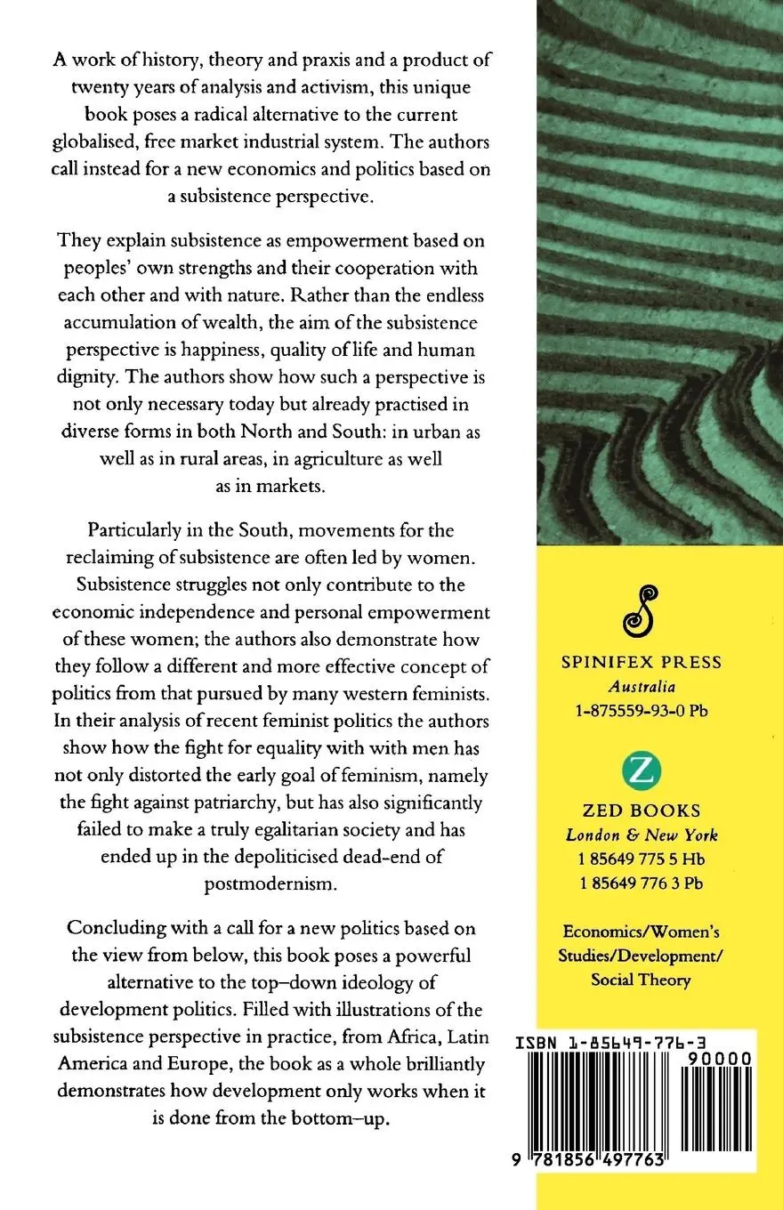 Rückseite: 9781856497763 | The Subsistence Perspective | Beyond the Globalized Economy | Buch
