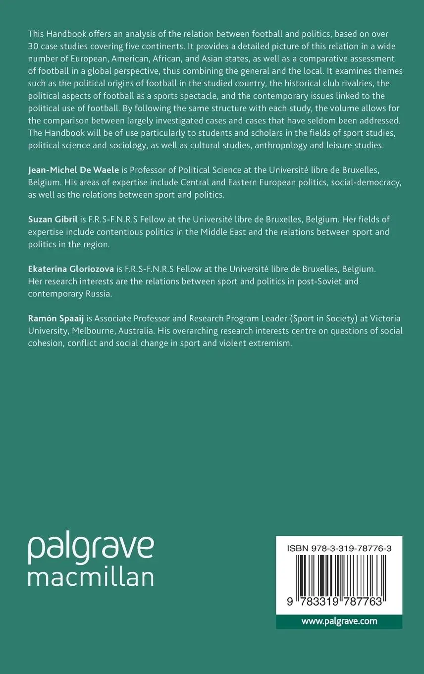 Rückseite: 9783319787763 | The Palgrave International Handbook of Football and Politics | Buch