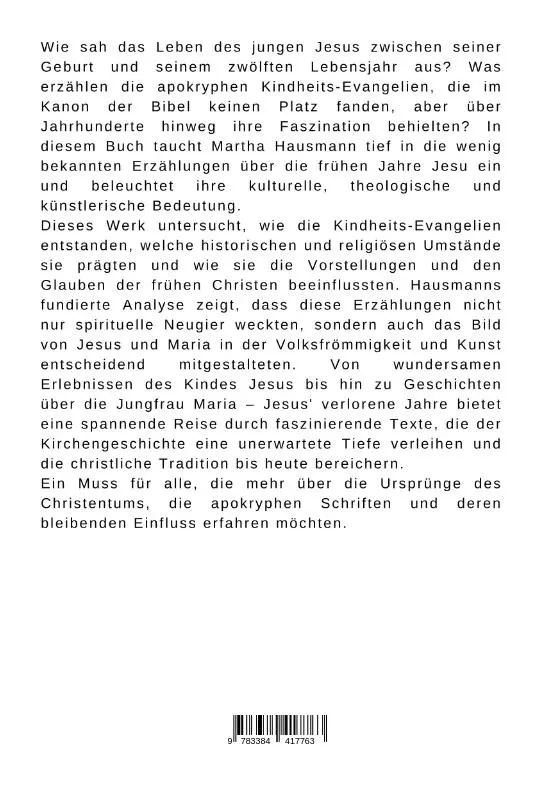 Rückseite: 9783384417763 | Jesus' verlorene Jahre: Die Kindheitserzählungen und ihr Erbe | Buch