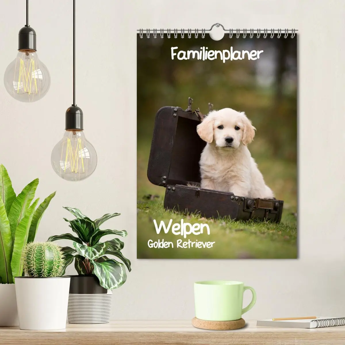 Bild: 9783516487763 | Familienplaner: Golden Retriever Welpen (Wandkalender 2026 DIN A4...