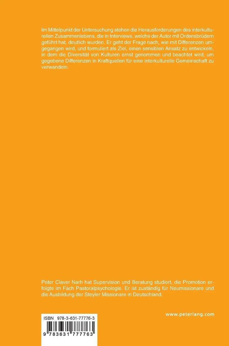 Rückseite: 9783631777763 | Interkulturelles Zusammenleben in einer Ordensgemeinschaft am...