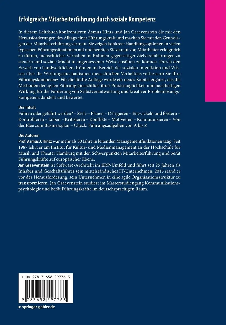 Rückseite: 9783658297763 | Erfolgreiche Mitarbeiterführung durch soziale Kompetenz | Taschenbuch