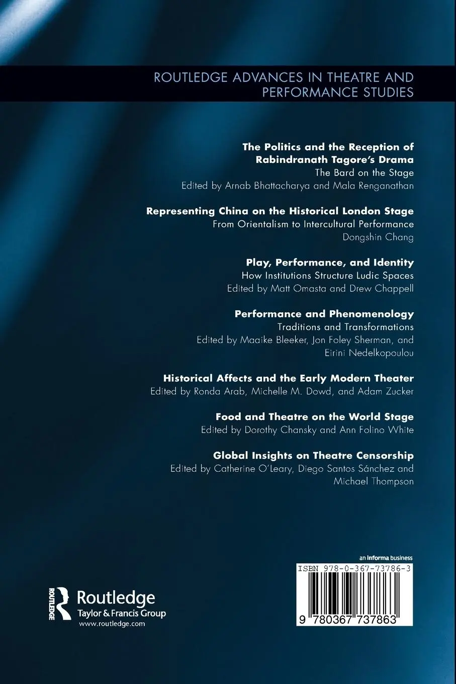 Rückseite: 9780367737863 | Global Insights on Theatre Censorship | Catherine O'Leary (u. a.)