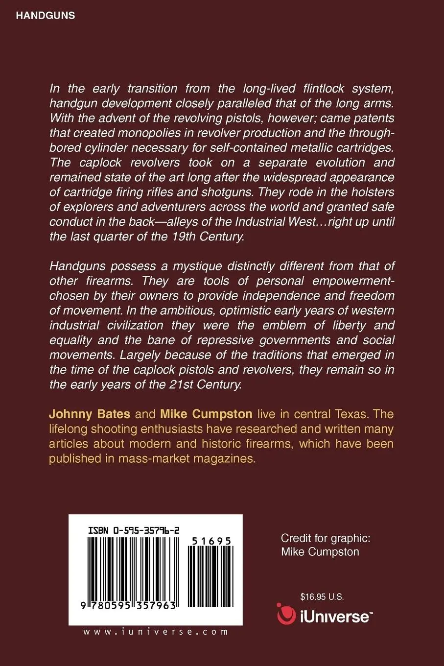 Rückseite: 9780595357963 | Percussion Pistols and Revolvers | Mike Cumpston | Taschenbuch | 2005