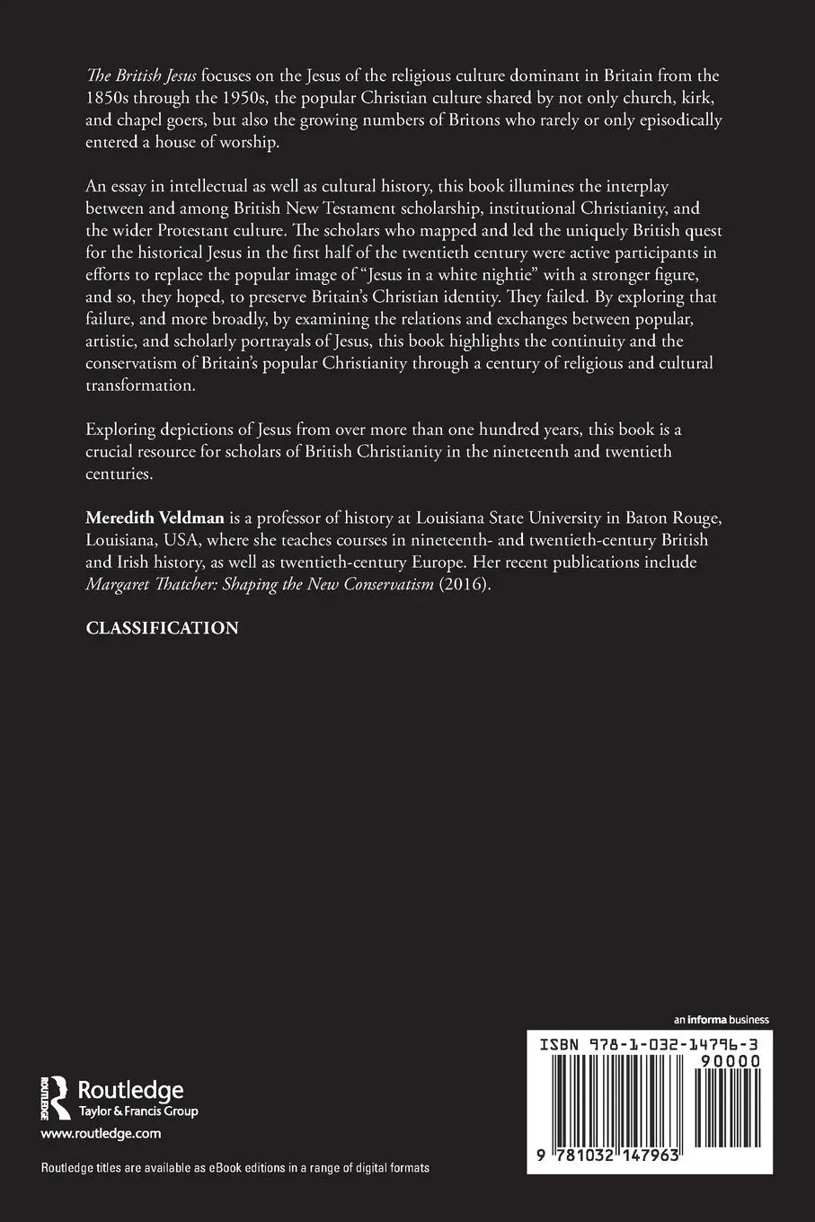Rückseite: 9781032147963 | The British Jesus, 1850-1970 | Meredith Veldman | Taschenbuch | 2022