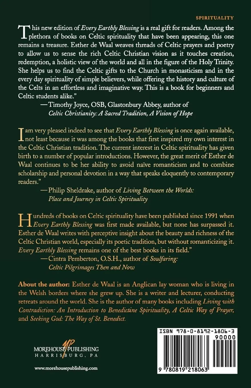 Rückseite: 9780819218063 | Every Earthly Blessing | Esther De Waal | Taschenbuch | Englisch