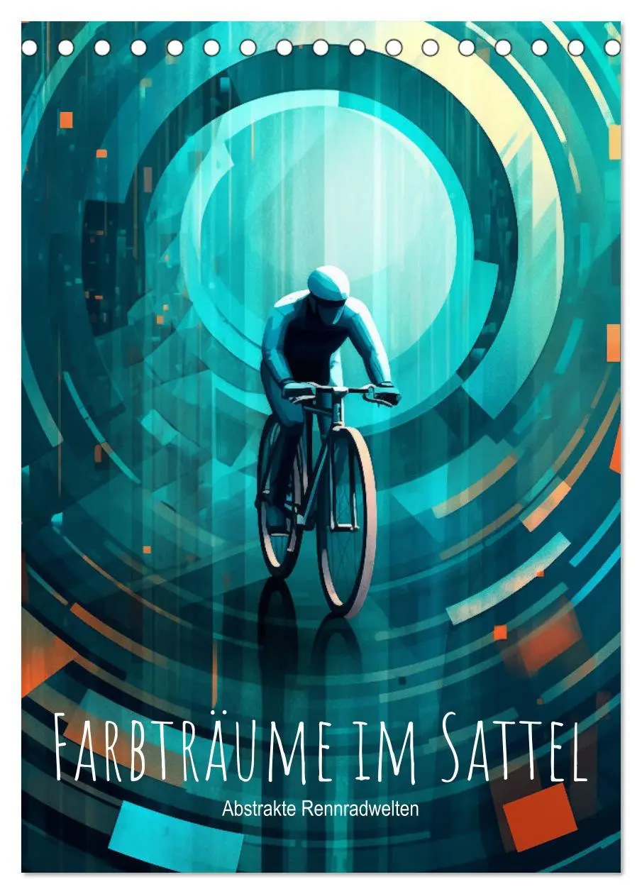 Cover: 9783516288063 | Farbträume im Sattel: Abstrakte Rennradwelten (Tischkalender 2026...