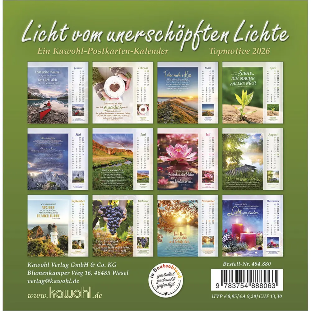 Bild: 9783754888063 | Licht vom unerschöpften Lichte 2026 | Kalender | Spiralbindung | 14 S.