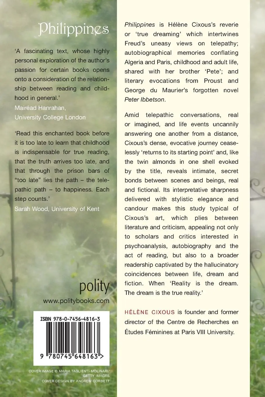 Rückseite: 9780745648163 | Philippines | Hélène Cixous | Taschenbuch | 244 S. | Englisch | 2011