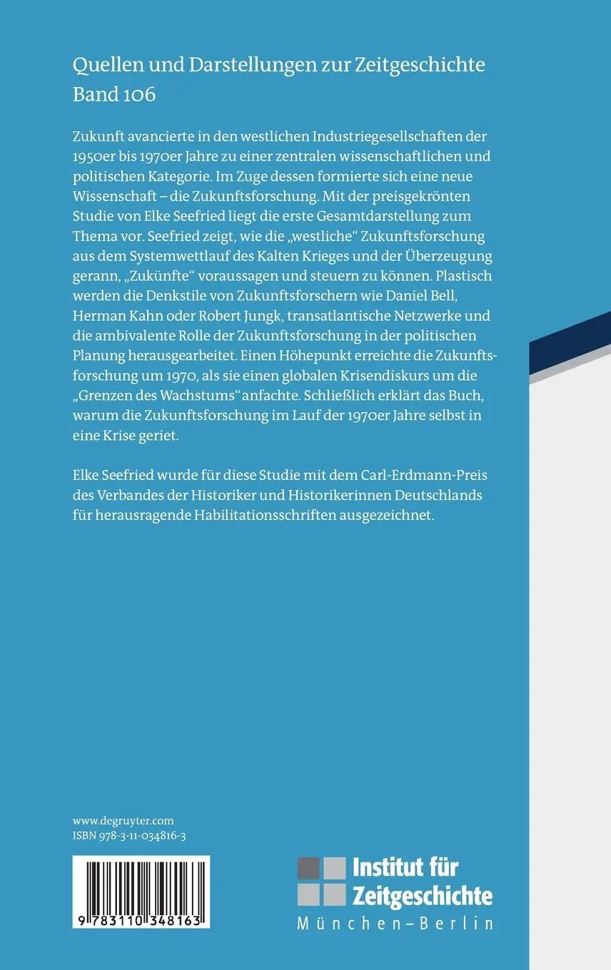 Rückseite: 9783110348163 | Zukünfte | Aufstieg und Krise der Zukunftsforschung 1945-1980 | Buch