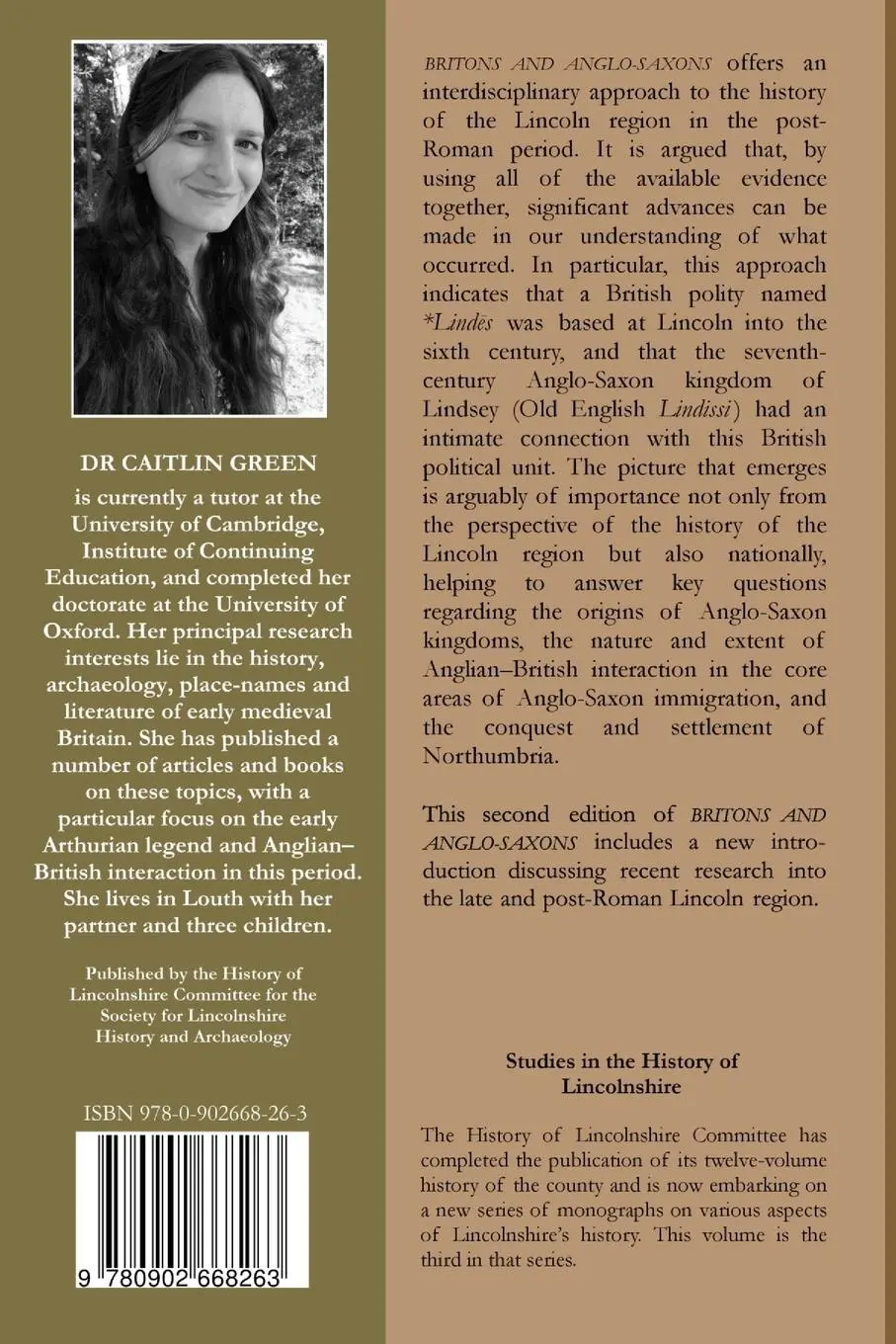 Rückseite: 9780902668263 | Britons and Anglo-Saxons | Lincolnshire AD 400-650 | Caitlin Green