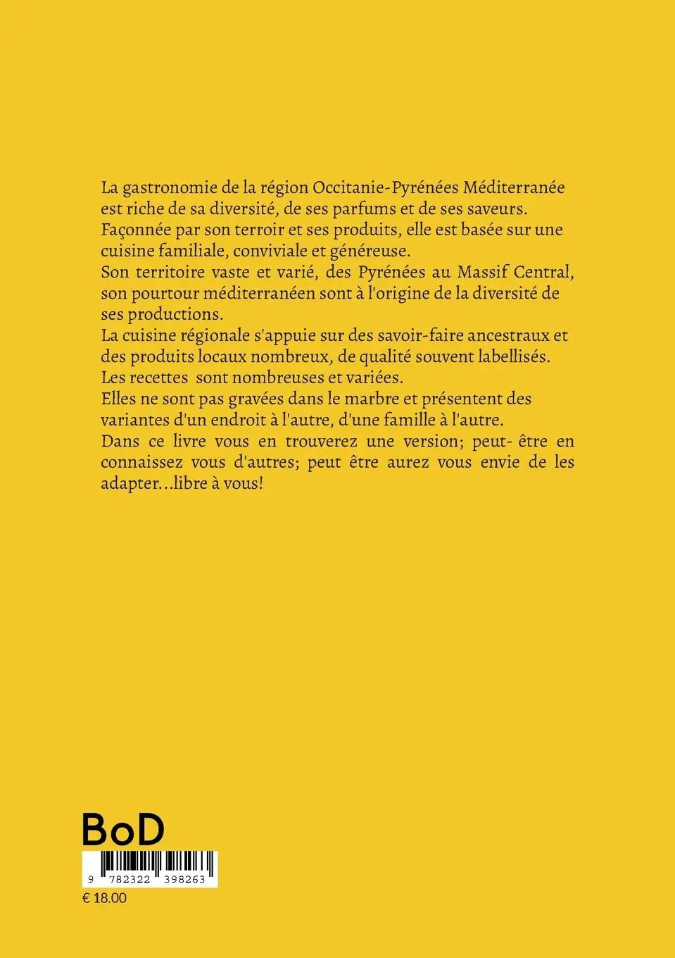 Rückseite: 9782322398263 | Recettes d'Occitanie-Pyrénées Méditerranée | Anne-Marie Rouillé | Buch