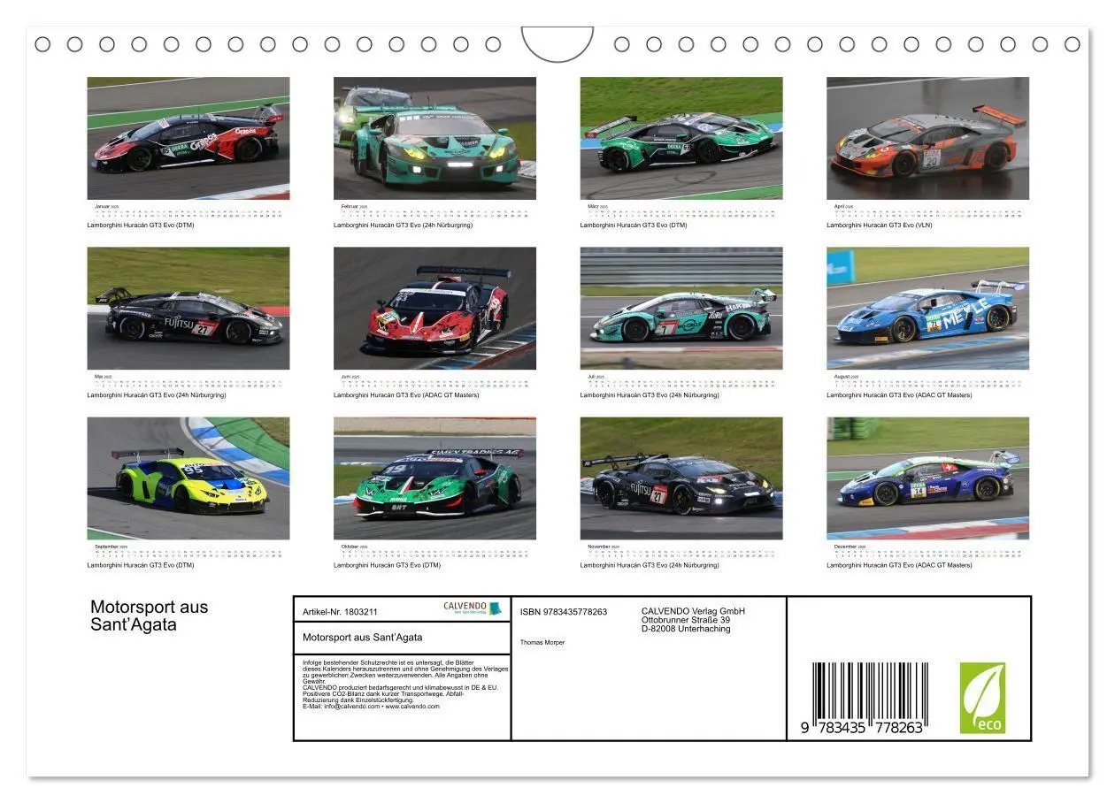 Bild: 9783435778263 | Motorsport aus Sant'Agata (Wandkalender 2025 DIN A4 quer), CALVENDO...