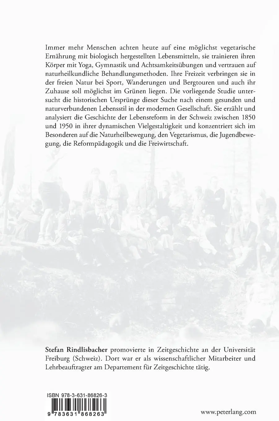 Rückseite: 9783631868263 | Lebensreform in der Schweiz (1850¿1950) | Stefan Rindlisbacher | Buch