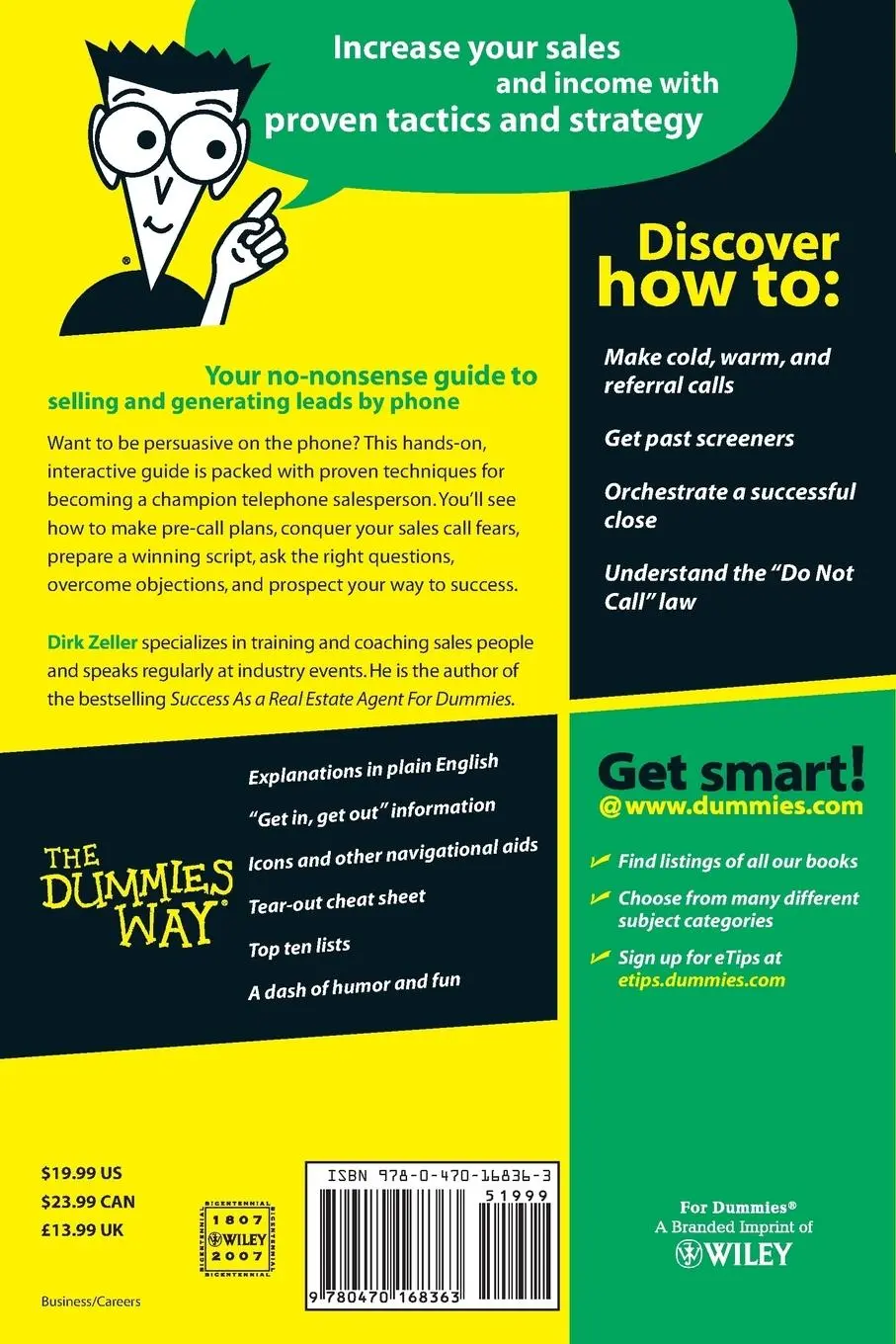Rückseite: 9780470168363 | Telephone Sales for Dummies | Dirk Zeller | Taschenbuch | 288 S.