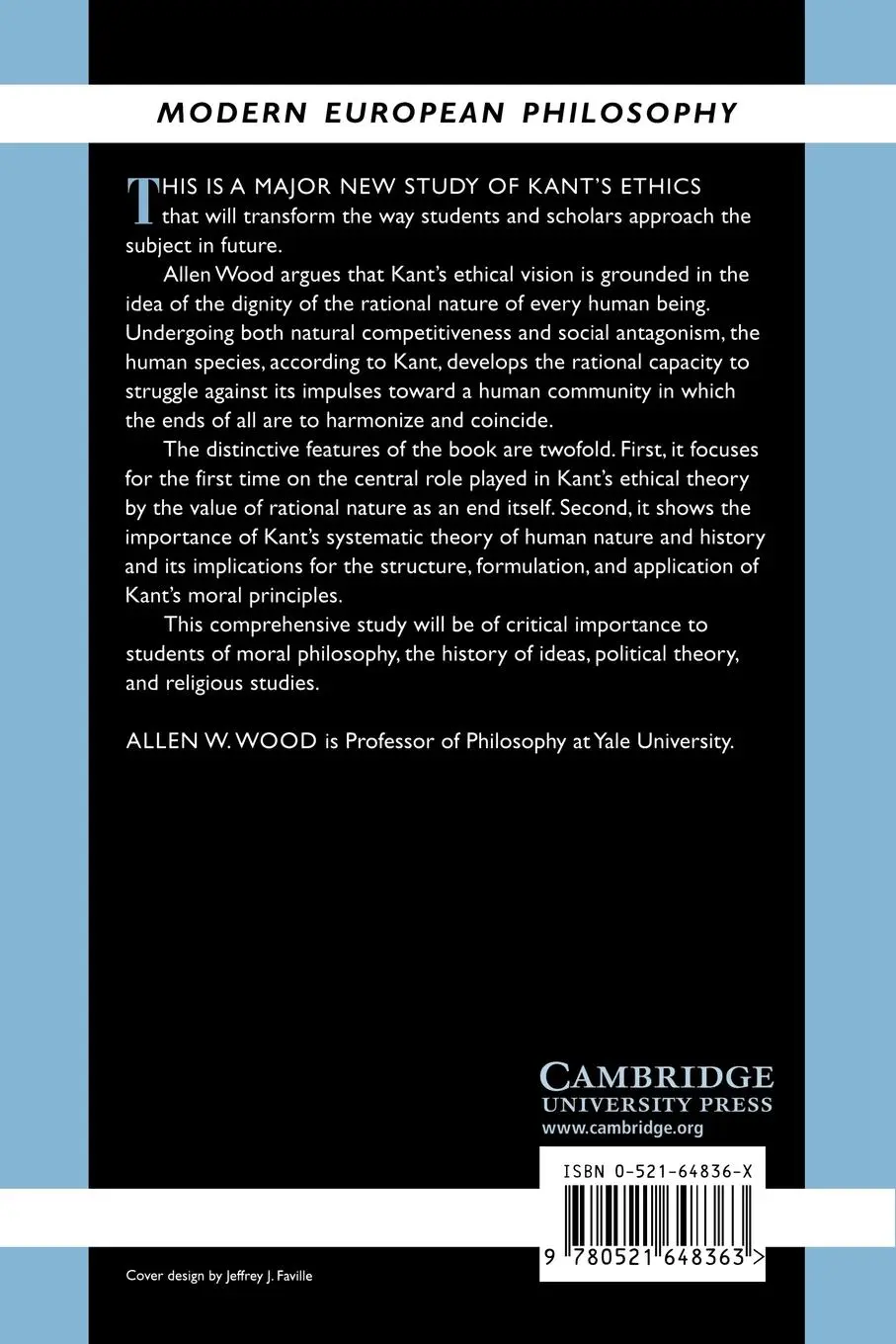 Rückseite: 9780521648363 | Kant's Ethical Thought | Allen W. Wood | Taschenbuch | Englisch | 2006