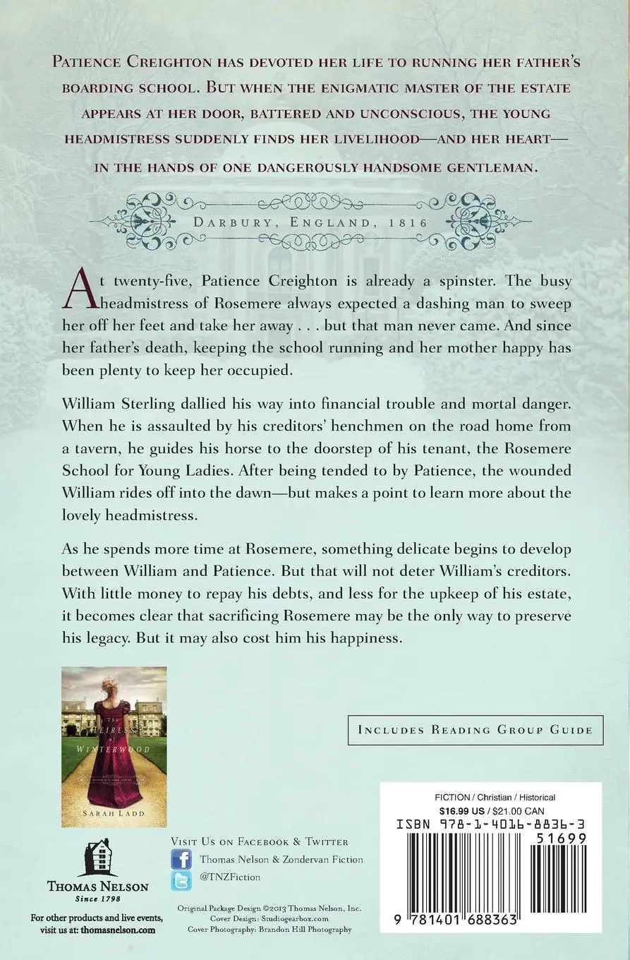 Rückseite: 9781401688363 | The Headmistress of Rosemere | Sarah E Ladd | Taschenbuch | Englisch