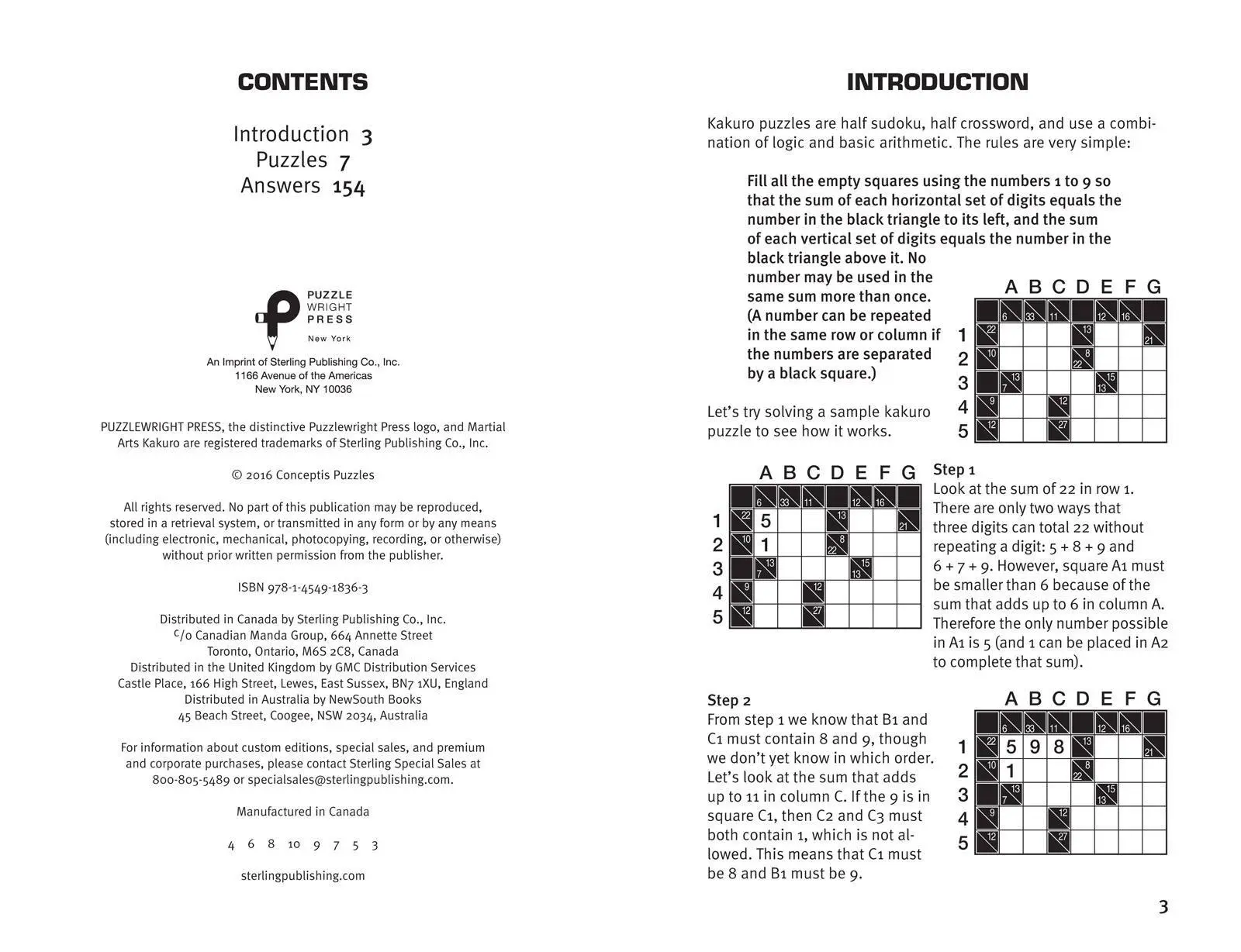 Bild: 9781454918363 | Third-Degree Black Belt Kakuro | Conceptis Puzzles | Taschenbuch