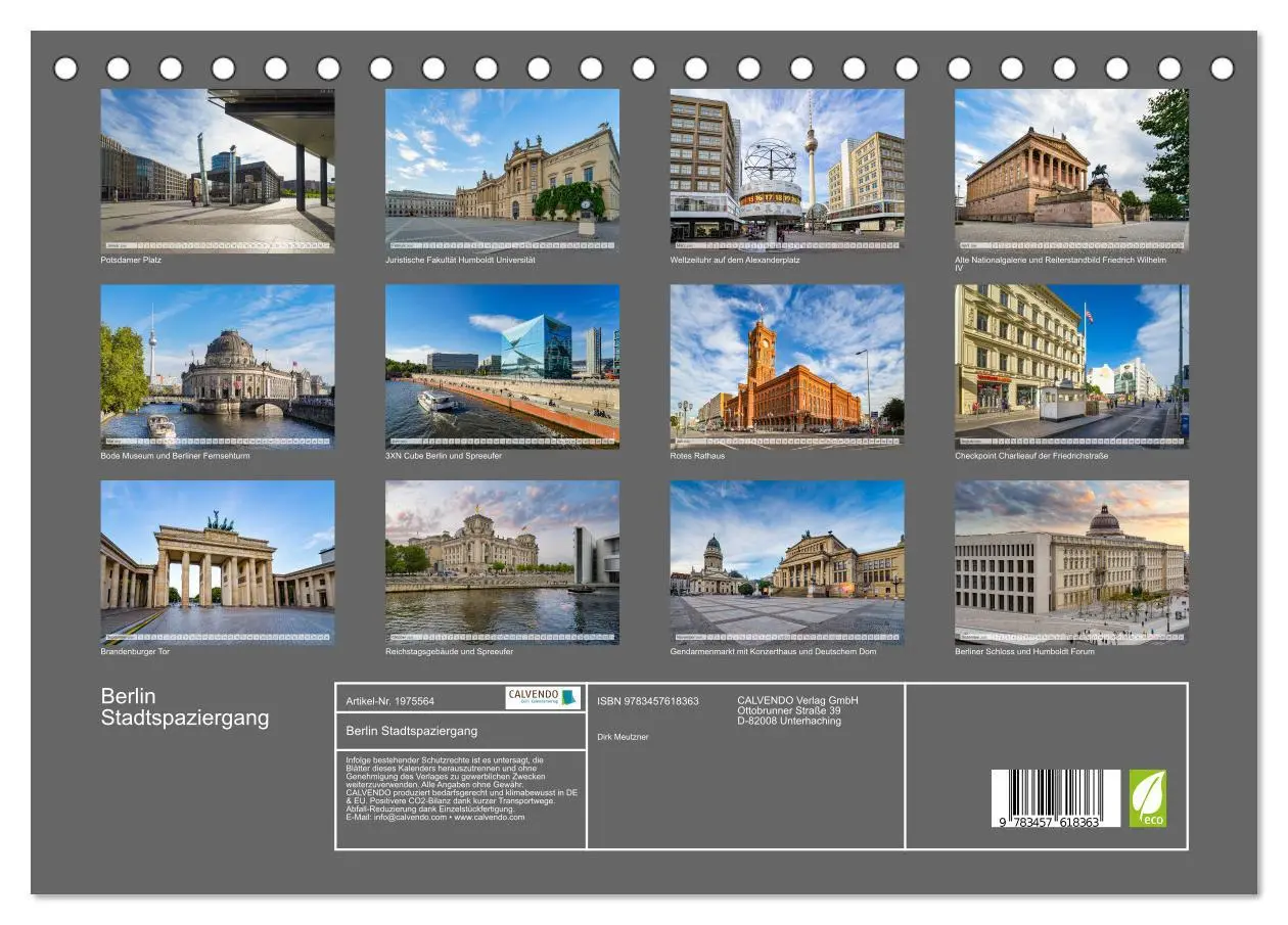 Bild: 9783457618363 | Berlin Stadtspaziergang (Tischkalender 2026 DIN A5 quer), CALVENDO...