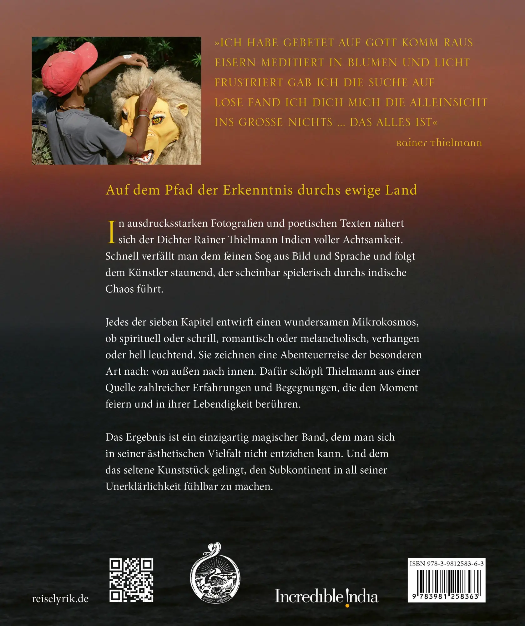 Rückseite: 9783981258363 | Indien von innen 2 | Zauber der Sinne - seliges Sein | Thielmann