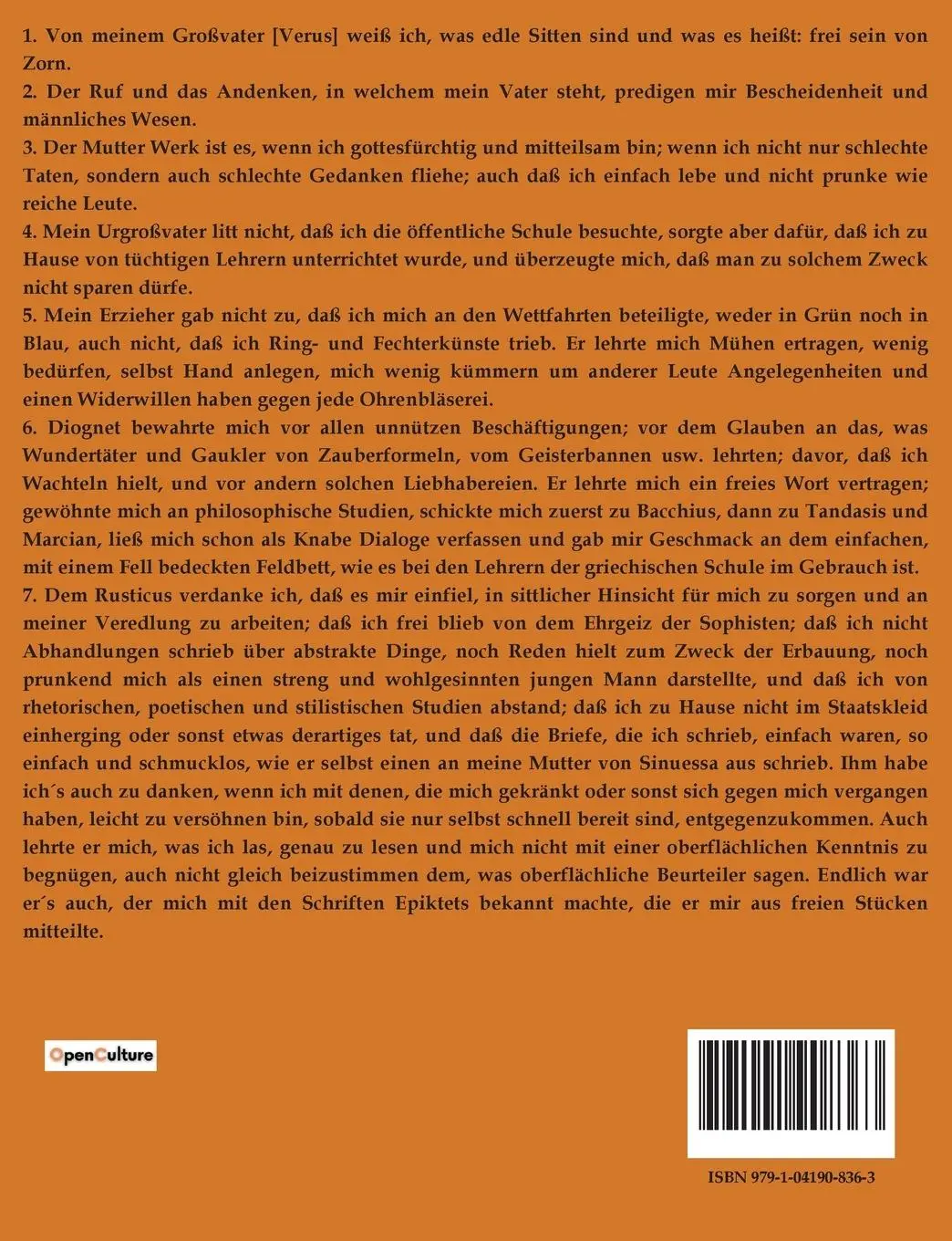 Rückseite: 9791041908363 | SELBSTBETRACHTUNGEN | Marc Aurel | Taschenbuch | 100 S. | Deutsch