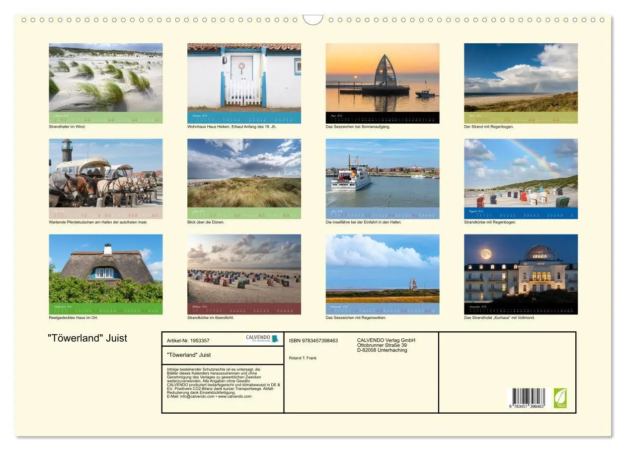 Bild: 9783457398463 | "Töwerland" Juist (Wandkalender 2026 DIN A2 quer), CALVENDO...