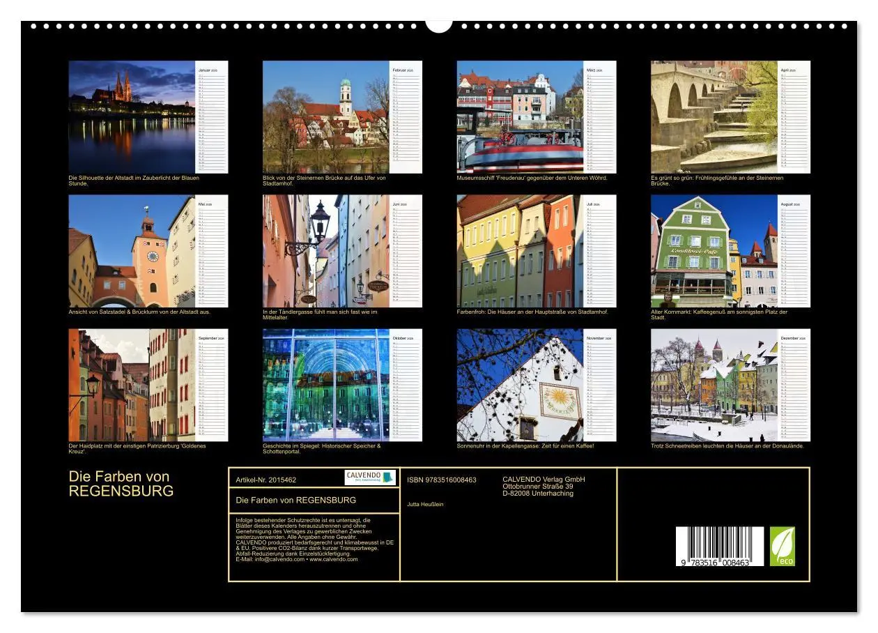 Bild: 9783516008463 | Die Farben von REGENSBURG (hochwertiger Premium Wandkalender 2026...