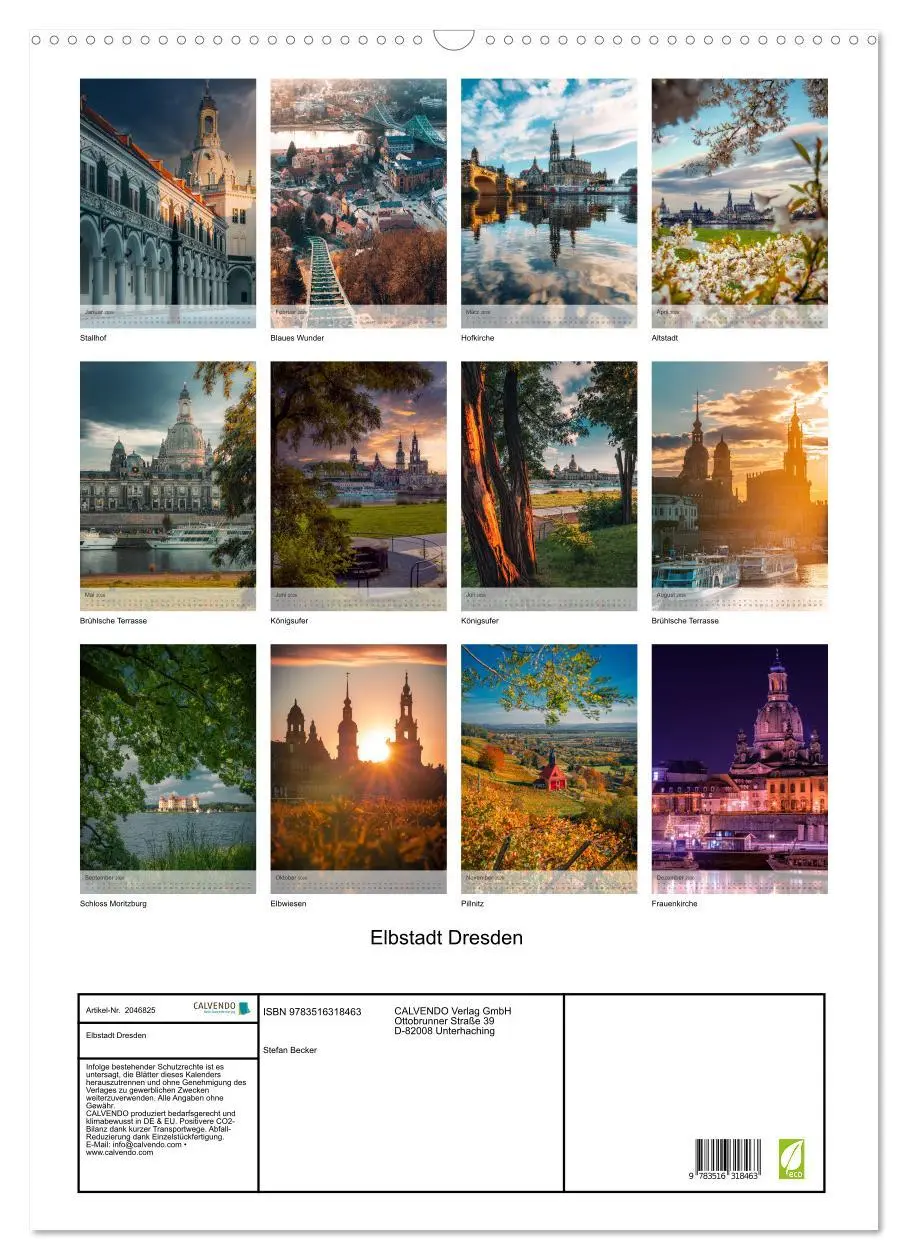 Bild: 9783516318463 | Elbstadt Dresden (Wandkalender 2026 DIN A2 hoch), CALVENDO...