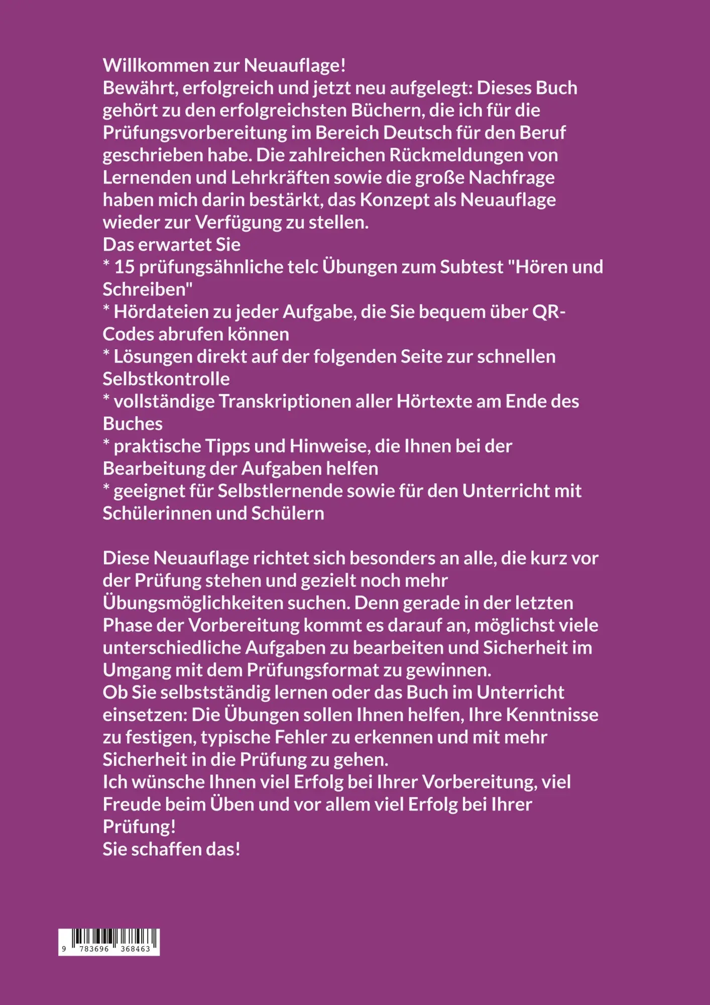 Rückseite: 9783696368463 | B2 Hören und Schreiben Deutsch Test für den Beruf B2 | Trautheim