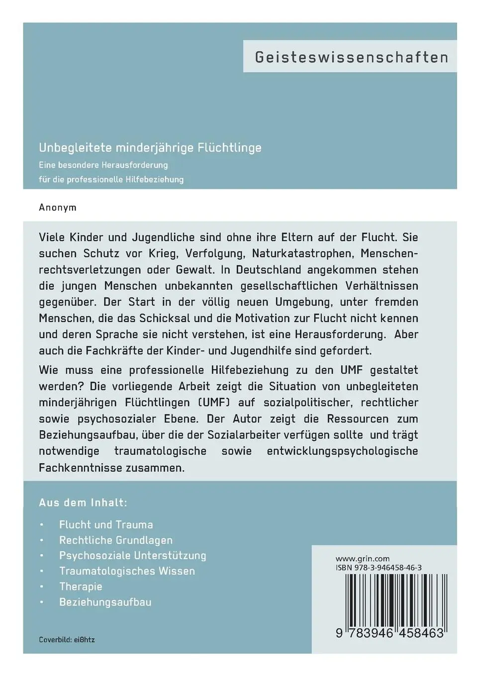 Rückseite: 9783946458463 | Unbegleitete minderjährige Flüchtlinge. Eine besondere...