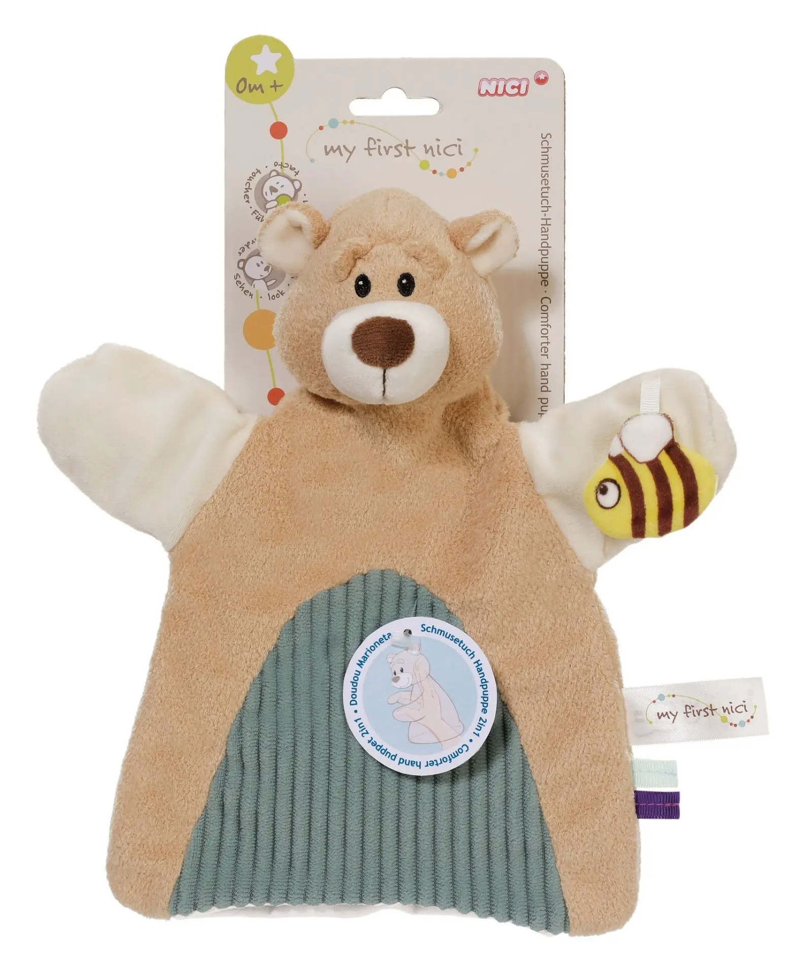 Cover: 4012390618563 | Nici 61856 Schmusetuch Handpuppe Bär 2in1 26x25cm auf Header | 61856