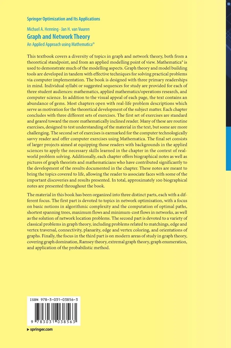 Rückseite: 9783031038563 | Graph and Network Theory | An Applied Approach using Mathematica®