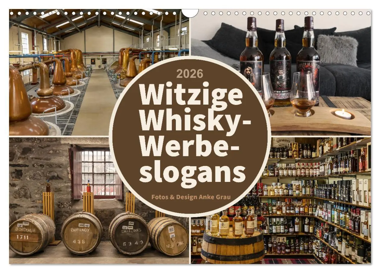 Cover: 9783457388563 | Witzige Whisky-Werbeslogans (Wandkalender 2026 DIN A3 quer),...