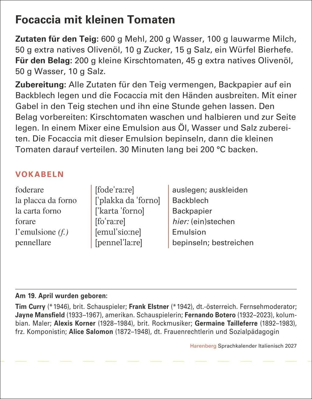 Bild: 9783840038563 | Italienisch Sprachkalender 2027 - Italienisch lernen leicht gemacht...