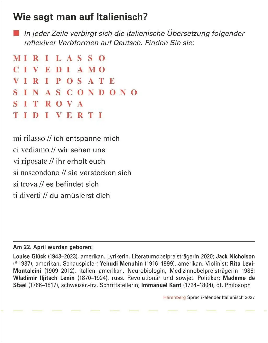 Bild: 9783840038563 | Italienisch Sprachkalender 2027 - Italienisch lernen leicht gemacht...