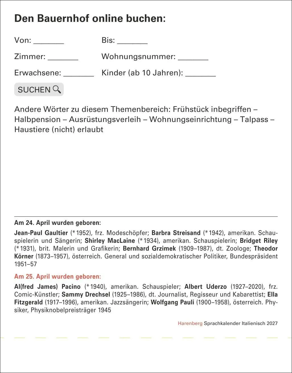 Bild: 9783840038563 | Italienisch Sprachkalender 2027 - Italienisch lernen leicht gemacht...