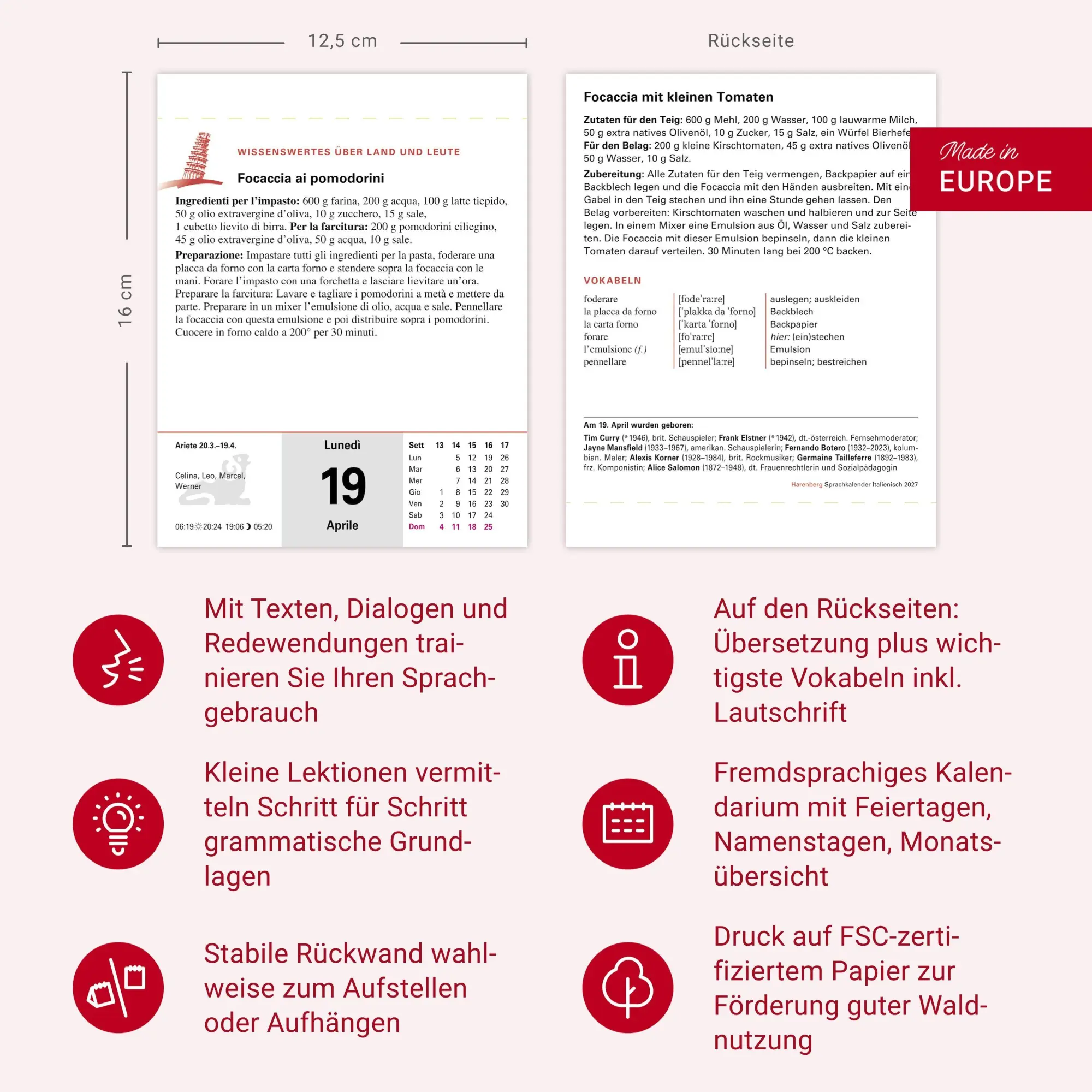 Bild: 9783840038563 | Italienisch Sprachkalender 2027 - Italienisch lernen leicht gemacht...