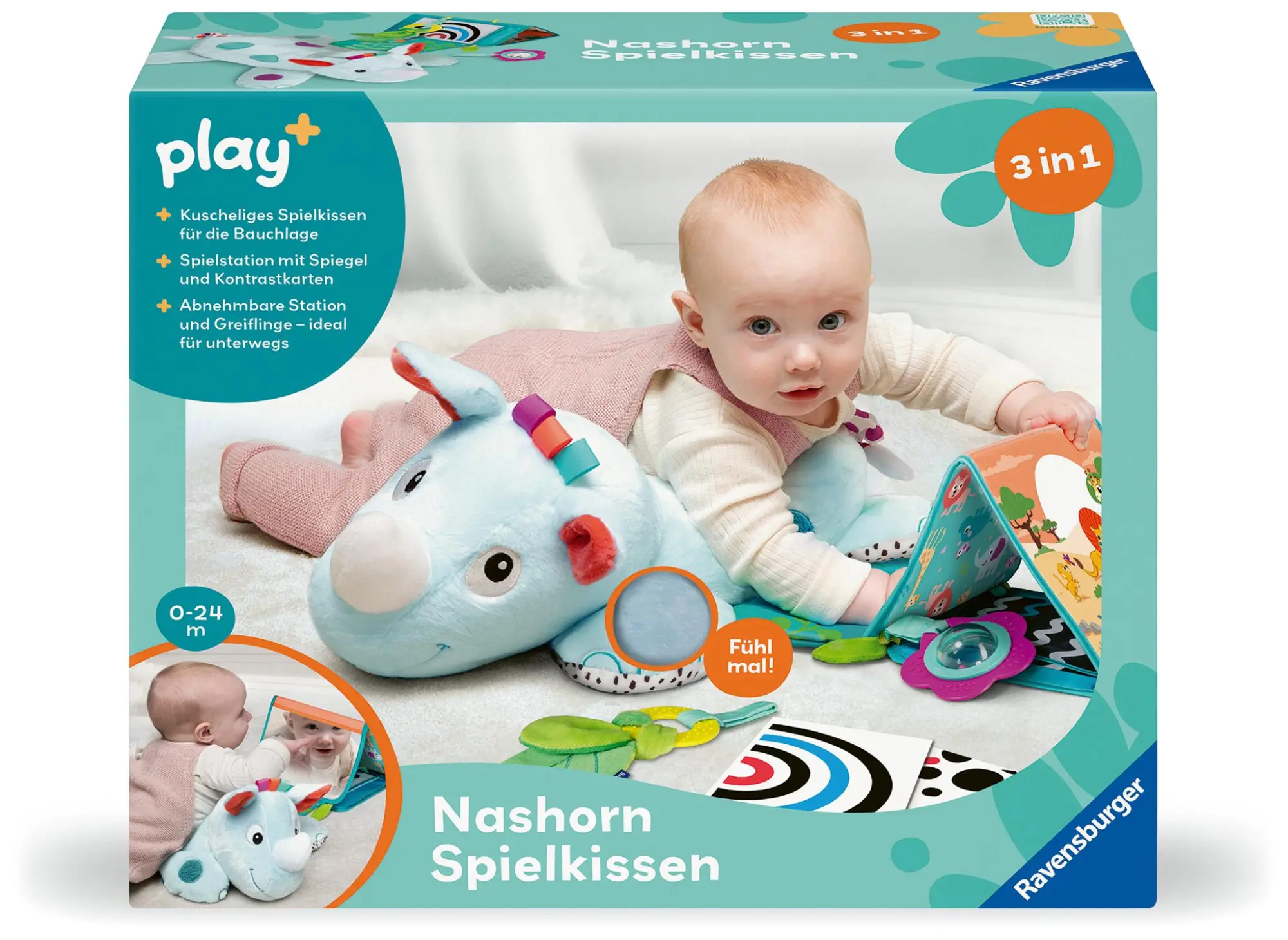 Cover: 4005556048663 | Play+ Nashorn Spielkissen (für die Bauchlage) - ab 0 Monate | tenHagen